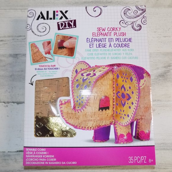 Alex DIY Sew Corky Elephant Plush Kids Art & Craft - Picture 1 of 4